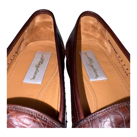 Mezlan Costa Tassel Loafers Brown Croc and Leather Slip on Men\'s 10 Spain main image 10